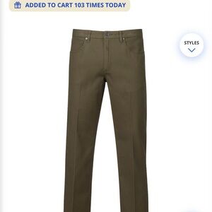Olive Green Straight-Leg Pants